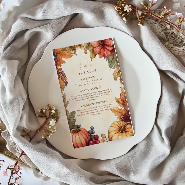 Pumpkin Spice Florals Wedding Begleitkarte (Von Creator hochgeladen)