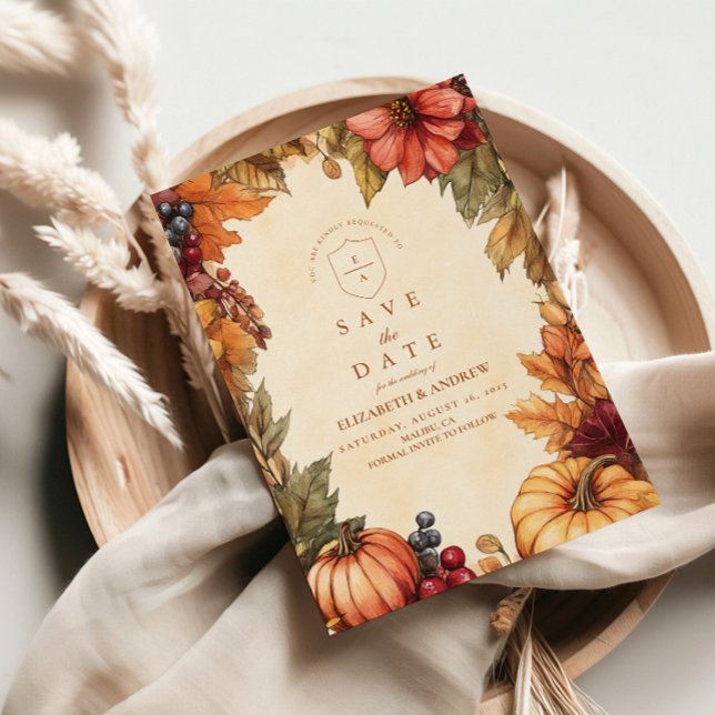 Pumpkin Spice Florals Wedding Save The Date (Von Creator hochgeladen)