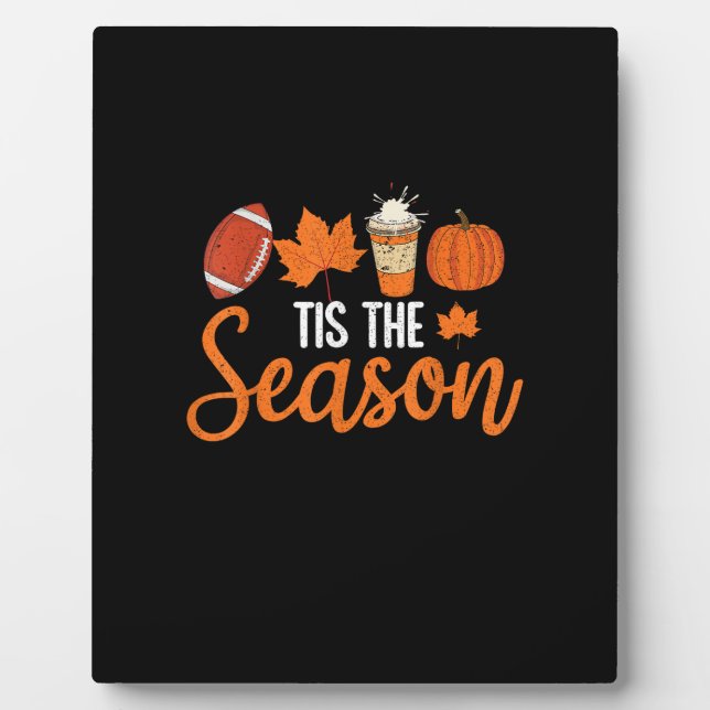 Pumpkin Spice Football Dies ist die Saison Fall Th Fotoplatte (Vorderseite)