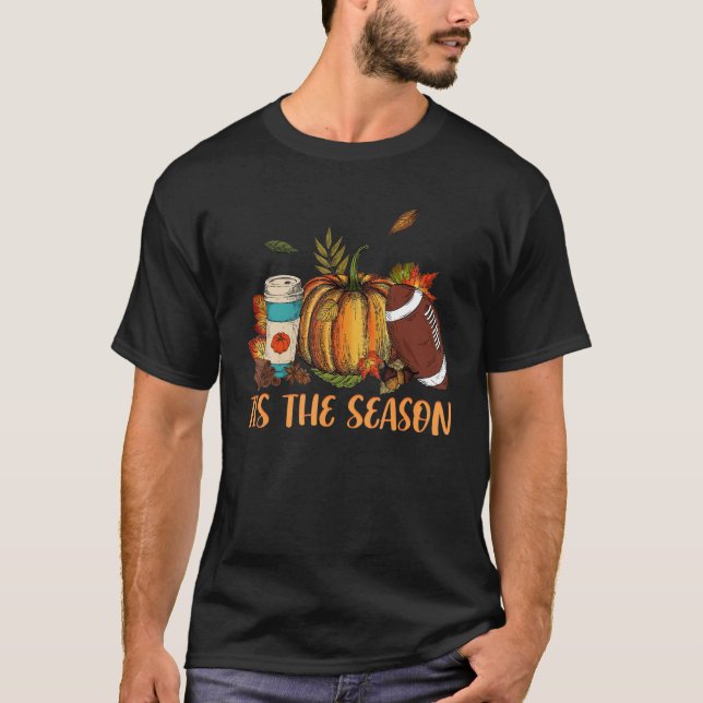 Pumpkin Spice Football Dies ist die Saison Fall Th T-Shirt (Vorderseite)