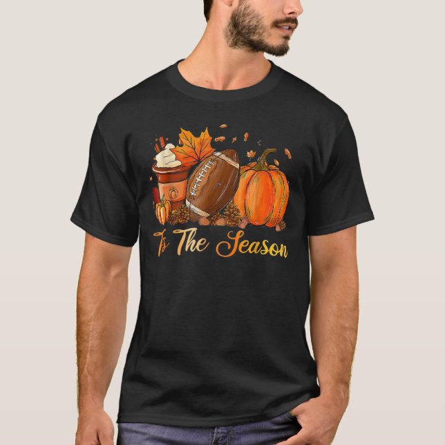 Pumpkin Spice Football Fall T-Shirt (Vorderseite)