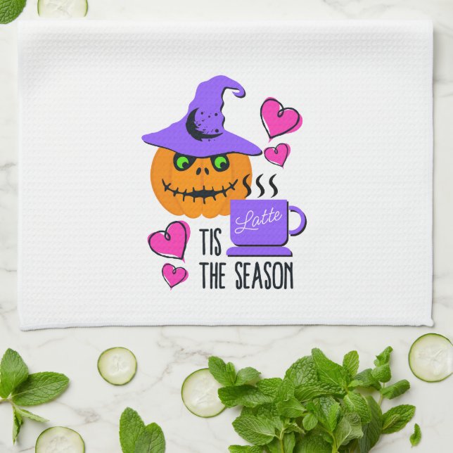 Pumpkin Spice Halloween Season Kitchen Towel Geschirrtuch (Gefaltet)