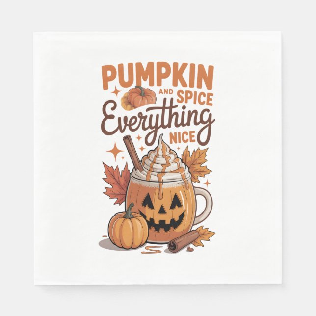 Pumpkin Spice Halloween Serviette (Vorderseite)