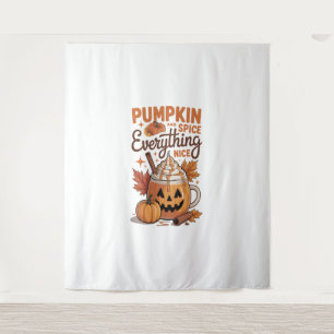 Pumpkin Spice Halloween Wandteppich