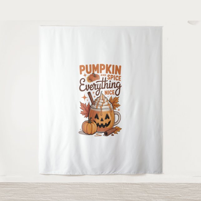 Pumpkin Spice Halloween Wandteppich (Vorderseite)