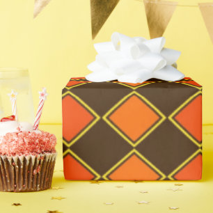 Pumpkin Spice Harlequin Pattern Geschenkpapier