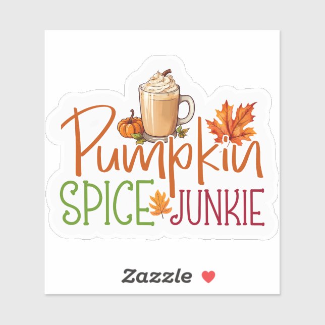 Pumpkin Spice Junkie Aufkleber (Blatt)