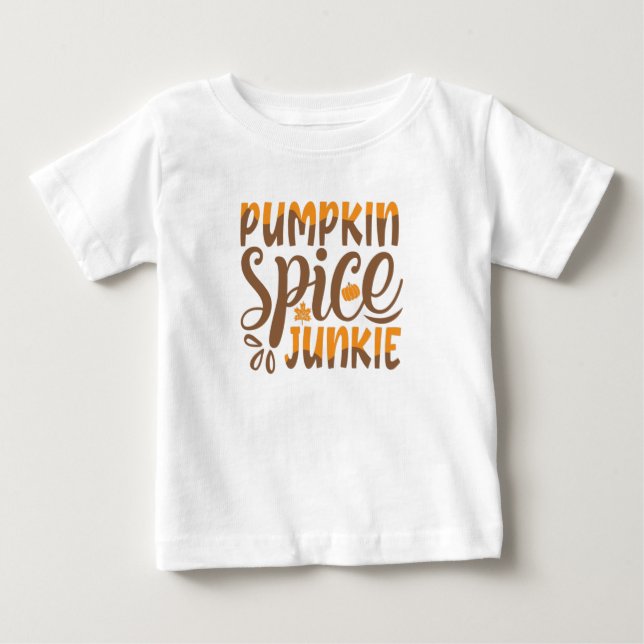 Pumpkin Spice Junkie Baby T-shirt (Vorderseite)