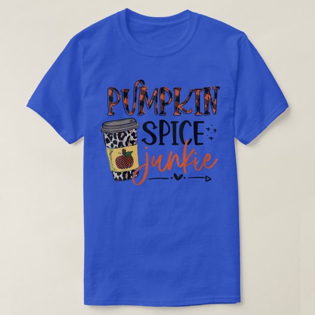 Pumpkin Spice Junkie Fall Vibes Western Leopard Fa T-Shirt (Design vorne)