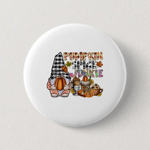 Pumpkin Spice Junkie Gnomes Herbst Thanksgivi Button
