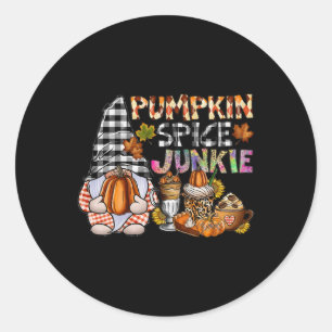 Pumpkin Spice Junkie Runder Aufkleber