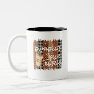 Pumpkin Spice Junkie - Rustikaler Herbst Zweifarbige Tasse