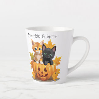 Pumpkin & Spice Kittens Jack-o-Lantern Latte Tasse