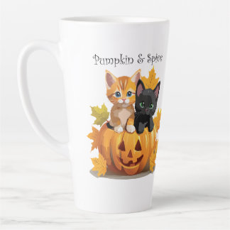 Pumpkin & Spice Kittens Jack-o-Lantern Latte Tasse