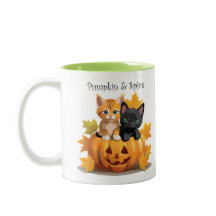 Pumpkin & Spice Kittens Jack-o-Lantern Tasse