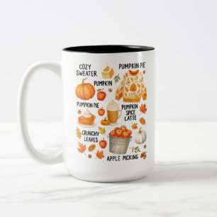 Pumpkin Spice Latte  Cosy Fall Coffee Autumn Vibes Zweifarbige Tasse