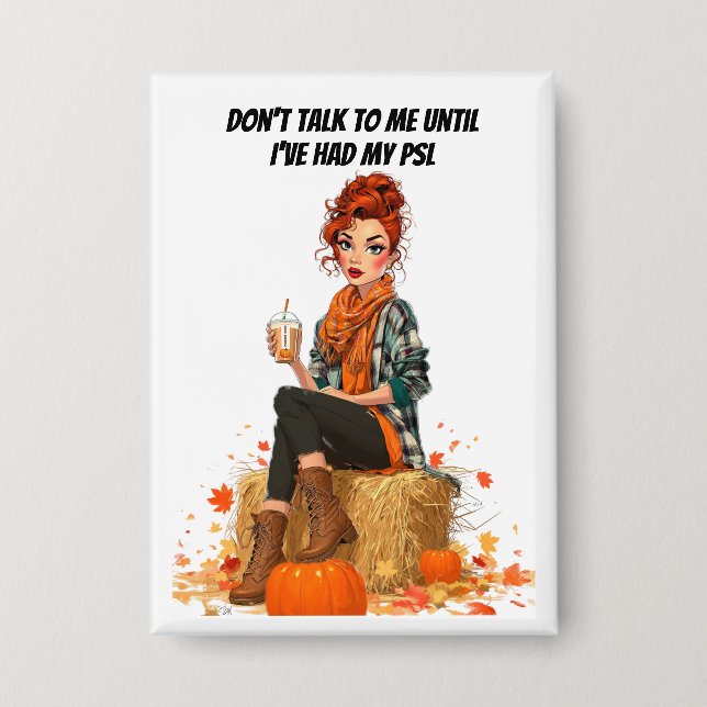 Pumpkin Spice Latte - Frau Sass Button (Vorderseite)