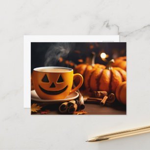 Pumpkin Spice Latte-Kaffee Postkarte