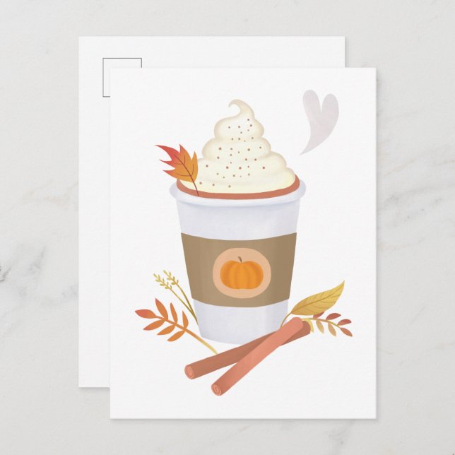 Pumpkin Spice Latte Postkarte (Vorne/Hinten)