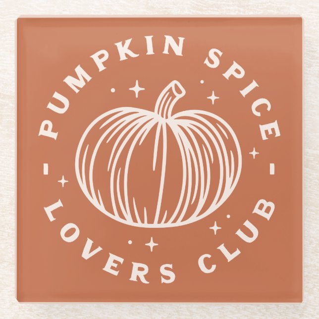 Pumpkin Spice Lovers Club Glasuntersetzer (Vorderseite)
