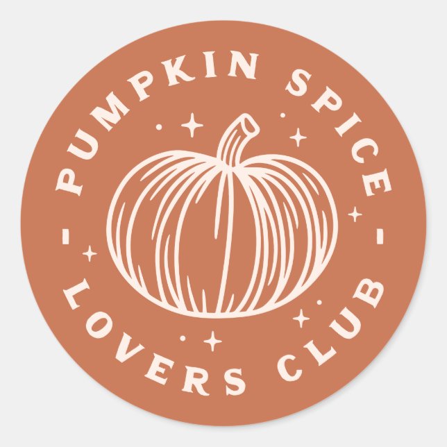 Pumpkin Spice Lovers Club Runder Aufkleber (Vorderseite)
