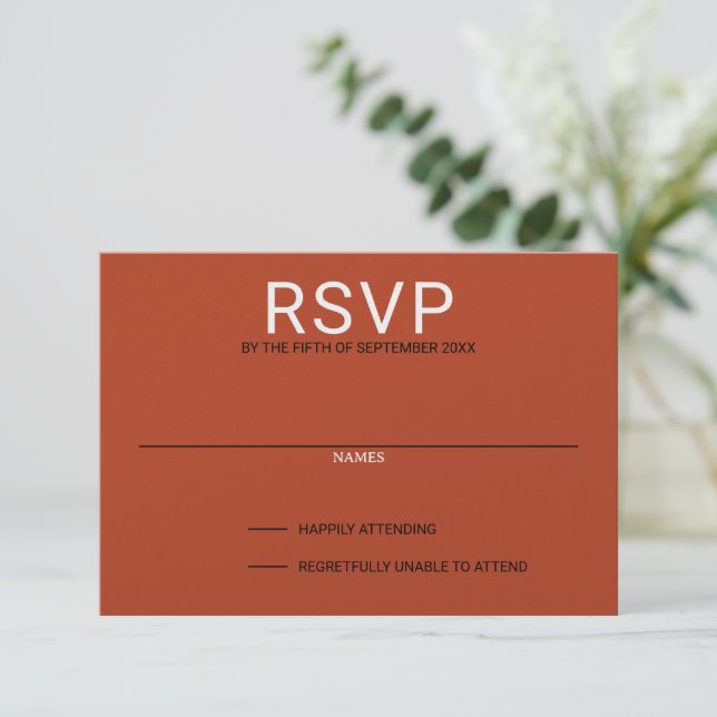 Pumpkin Spice RSVP Karte (Stehend Vorderseite)