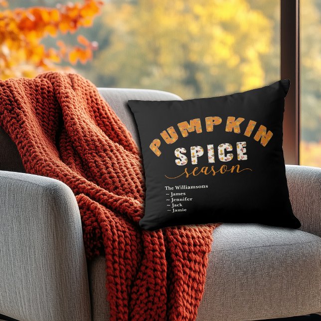 Pumpkin Spice Season Vibes Personalize Name Kissen (Von Creator hochgeladen)