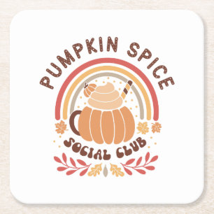 Pumpkin Spice Social Club – Süßer Herbst-PSL  Rechteckiger Pappuntersetzer
