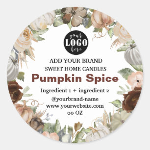 Pumpkin Spice Soy Candle Label Runder Aufkleber