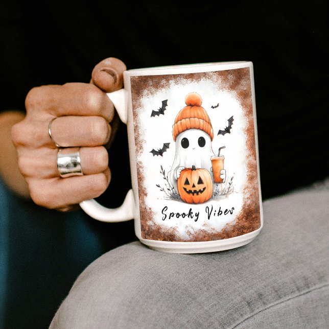 Pumpkin Spice Spooky Vibes Personalisiert Kaffeetasse (Von Creator hochgeladen)