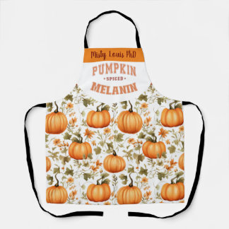 Pumpkin Spiced Melanin Herbstlaub Name Schürze