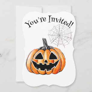 Pumpkin & Spider Web-Halloween-Party Einladung
