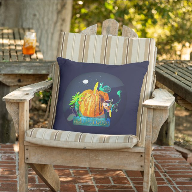 Pumpkin Spirit Kissen - Halloween Animals & Moon (Stuhl )