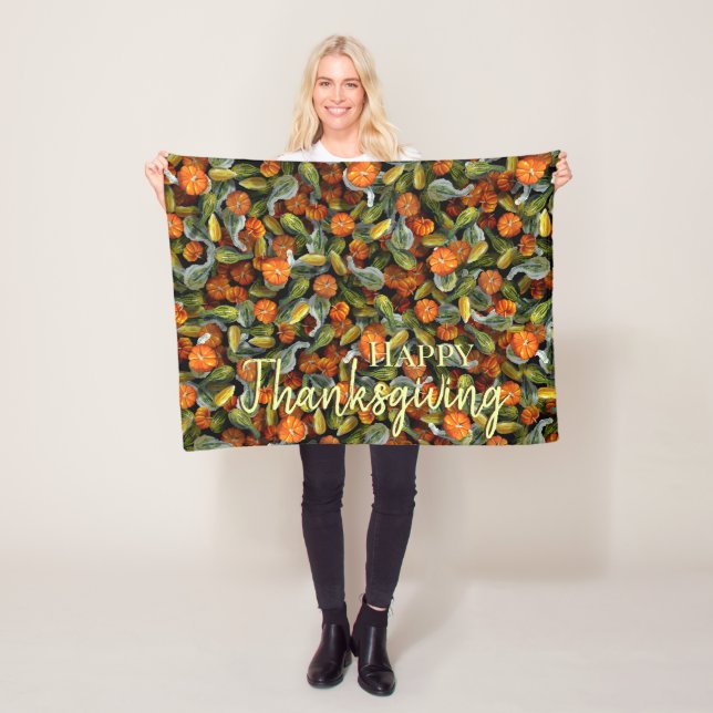 Pumpkin, Squash Autumn Harvest Blanket Fleecedecke (Beispiel)