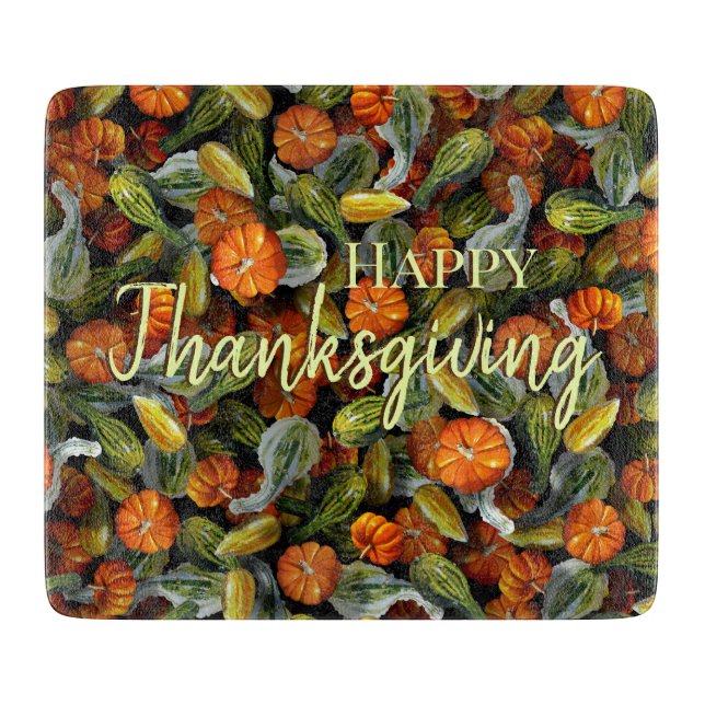 Pumpkin, Squash Autumn Harvest Cutting Board Schneidebrett (Vorderseite)