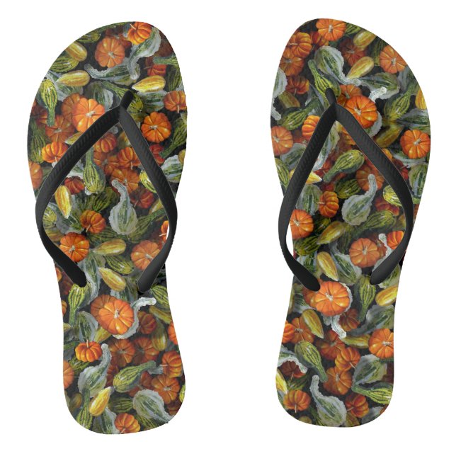Pumpkin, Squash Autumn Harvest Flip Flops (Fußbett)