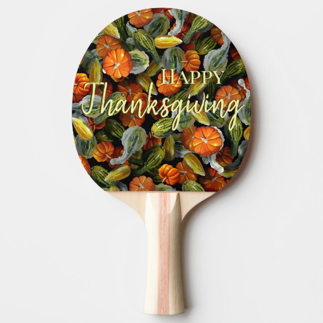 Pumpkin, Squash Autumn Harvest Ping Pong Paddle Tischtennis Schläger (Vorderseite)
