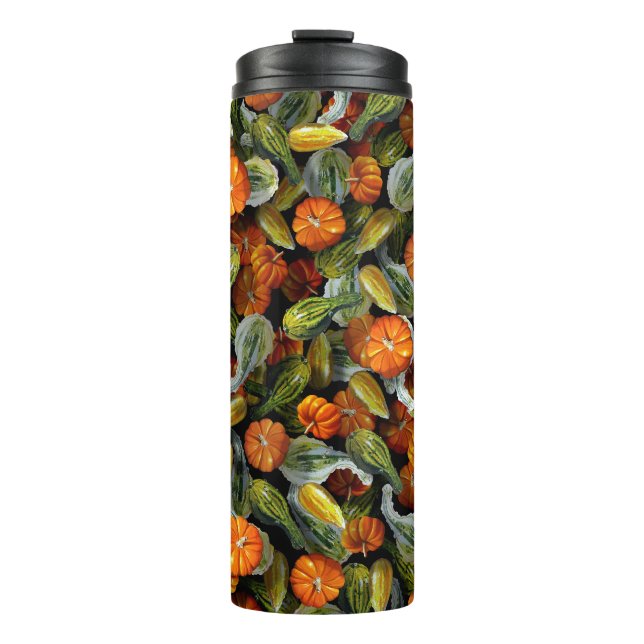 Pumpkin, Squash Autumn Harvest Tumbler Thermosbecher (Vorderseite)