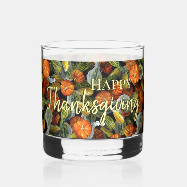 Pumpkin, Squash Herbst ernten Trinkglas Whiskyglas (Vorderseite)