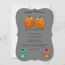 Pumpkin Sugar Skull Halloween-Party Einladung