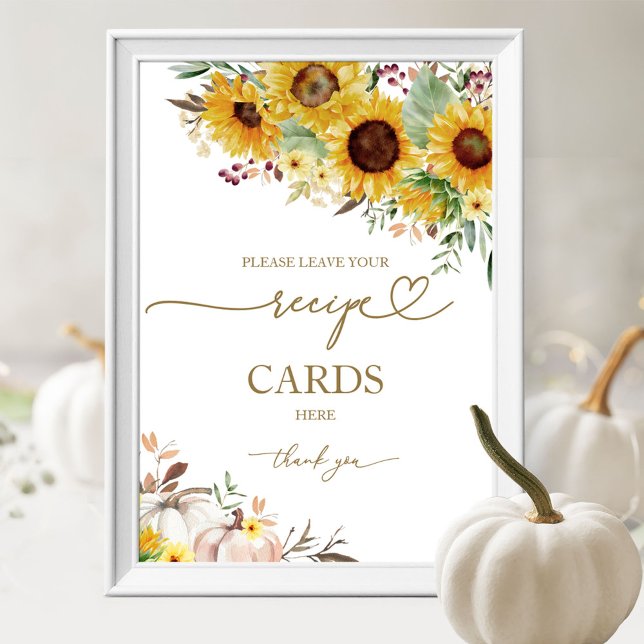 Pumpkin Sunflower Brautparty Rezept Card Signature Poster (Von Creator hochgeladen)
