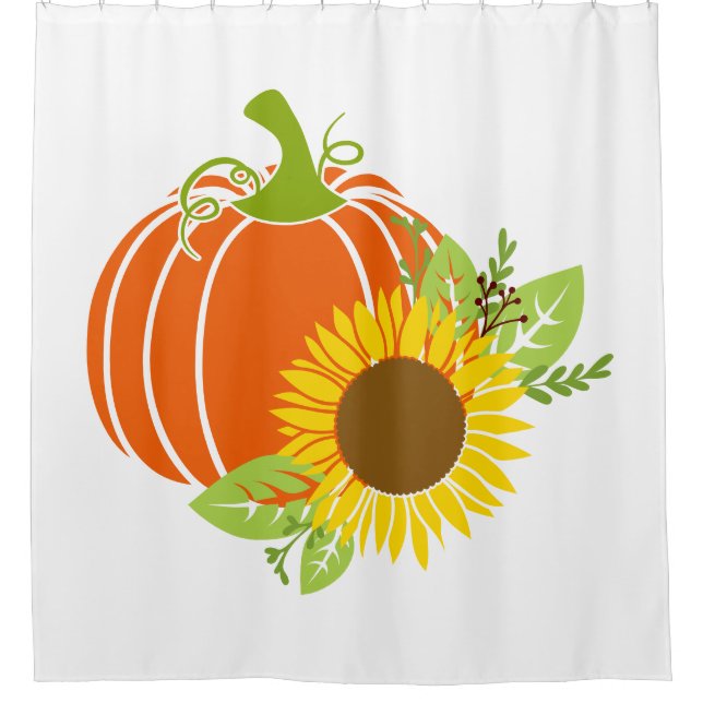 Pumpkin & Sunflower Duschvorhang (Vorderseite)