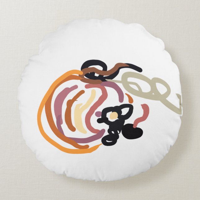 Pumpkin Sunset Autumn cute Rundes Kissen (Vorderseite)