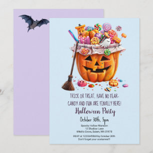 Pumpkin-Süßigkeiten Hexenkammer-Halloween-Party Einladung