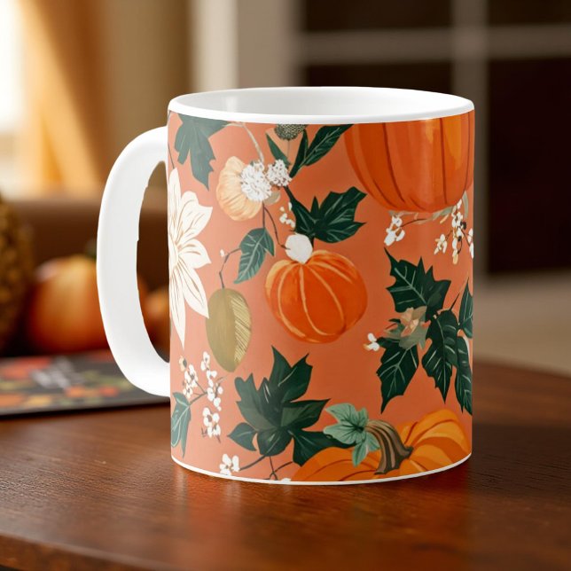 Pumpkin Tasse Orange Wasserfarbe Herbstlaub (Von Creator hochgeladen)