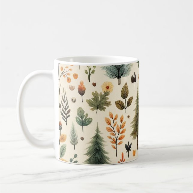 Pumpkin-Tasse Wasserfarbe Herbstlaub Kaffeetasse (Links)