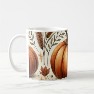 Pumpkin-Tasse Wasserfarbe Herbstlaub Kaffeetasse