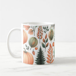 Pumpkin-Tasse Wasserfarbe Herbstlaub Kaffeetasse