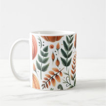 Pumpkin-Tasse Wasserfarbe Herbstlaub