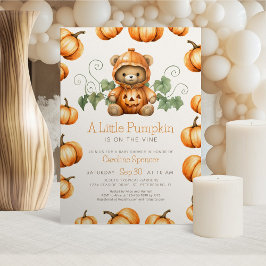 Pumpkin Teddy Bear Baby Dusche Einladung